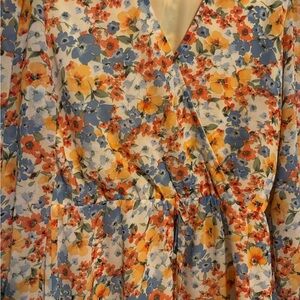 Floral Elegance Wrap Midi Dress